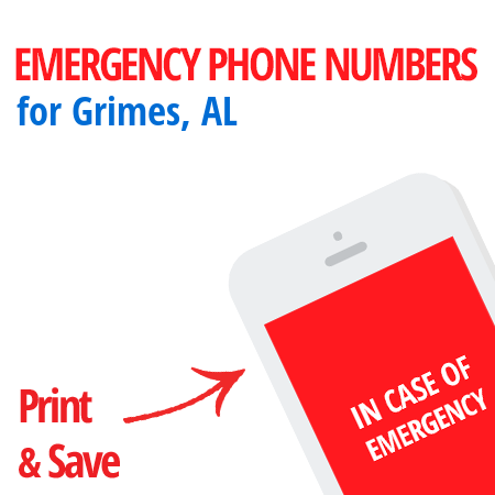 Important emergency numbers in Grimes, AL