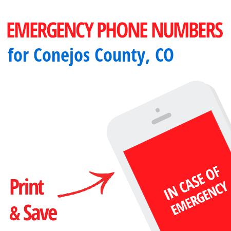 Important emergency numbers in Conejos County, CO
