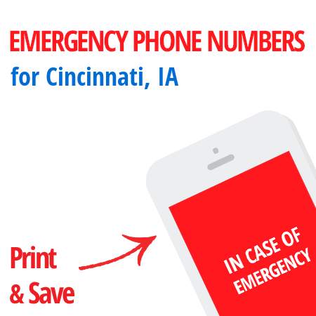 Important emergency numbers in Cincinnati, IA