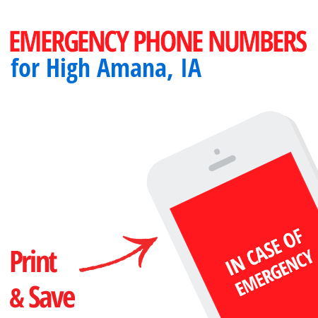Important emergency numbers in High Amana, IA