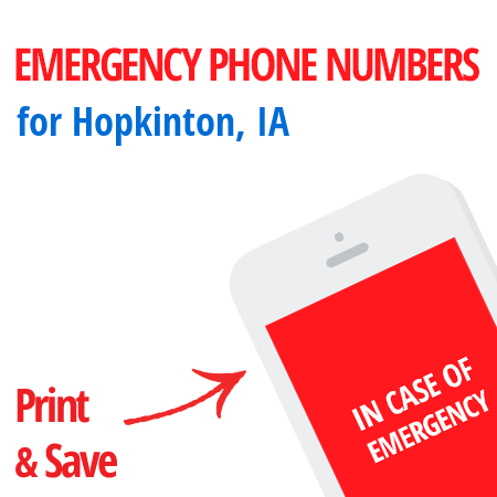 Important emergency numbers in Hopkinton, IA
