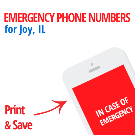 Important emergency numbers in Joy, IL