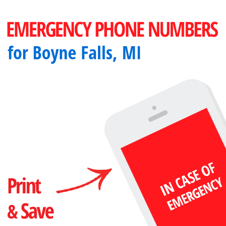 Important emergency numbers in Boyne Falls, MI