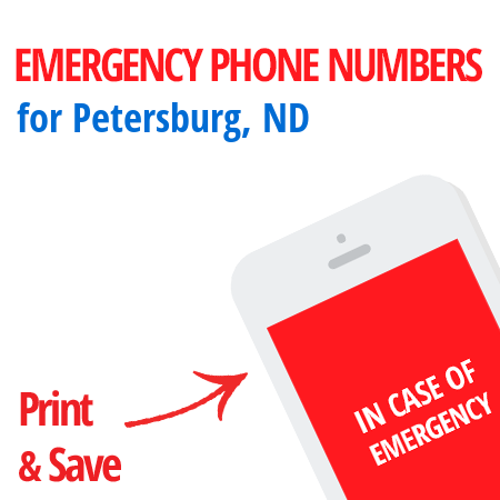 Important emergency numbers in Petersburg, ND