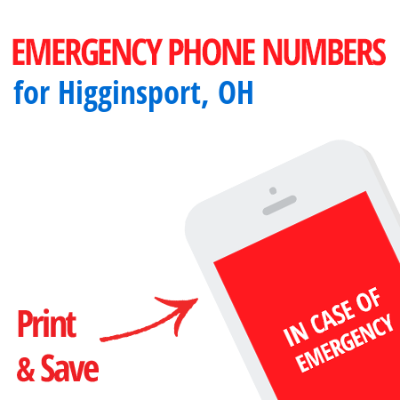 Important emergency numbers in Higginsport, OH