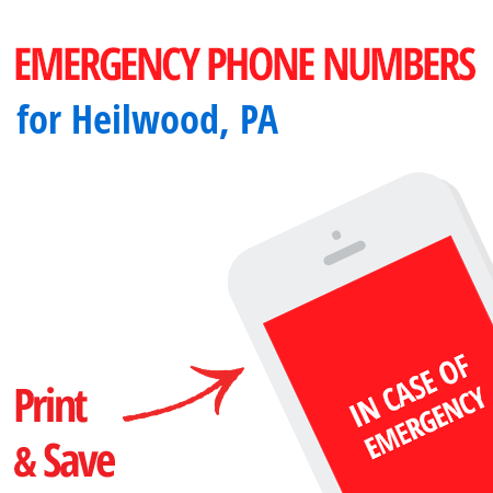 Important emergency numbers in Heilwood, PA