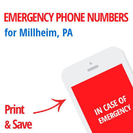 Important emergency numbers in Millheim, PA