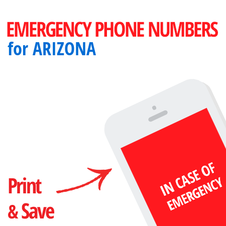 Important emergency numbers in Arizona
