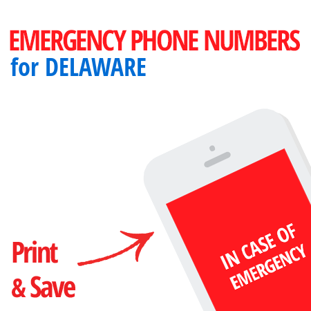 Important emergency numbers in Delaware
