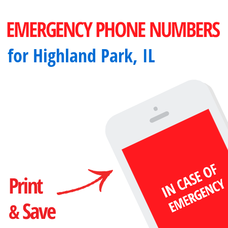 Important emergency numbers in Highland Park, IL