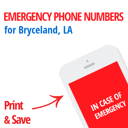 Important emergency numbers in Bryceland, LA
