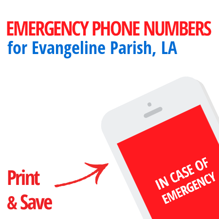 Important emergency numbers in Evangeline Parish, LA