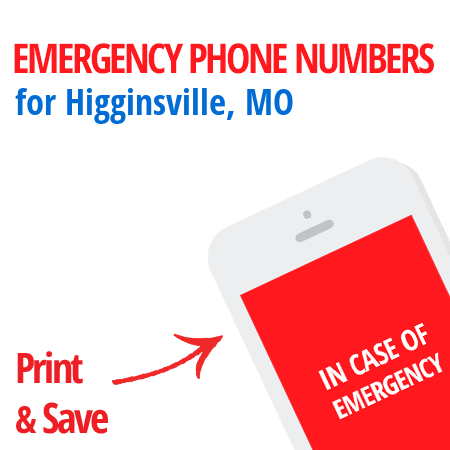 Important emergency numbers in Higginsville, MO