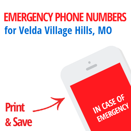 Important emergency numbers in Velda Village Hills, MO