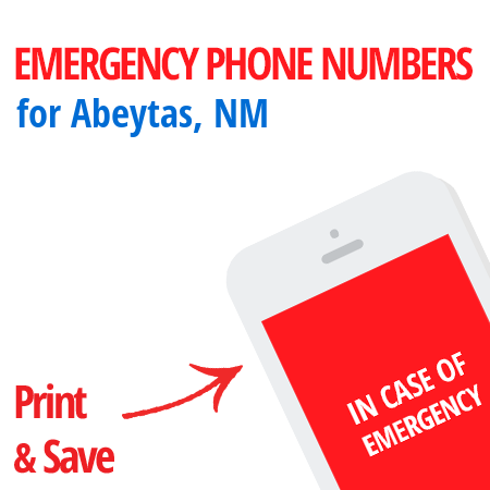 Important emergency numbers in Abeytas, NM