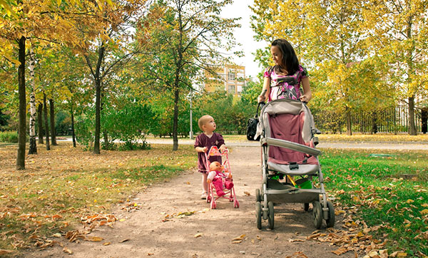 when can you put your baby in a stroller